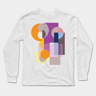 Abstract Lines Shapes Pattern | Geometry Long Sleeve T-Shirt